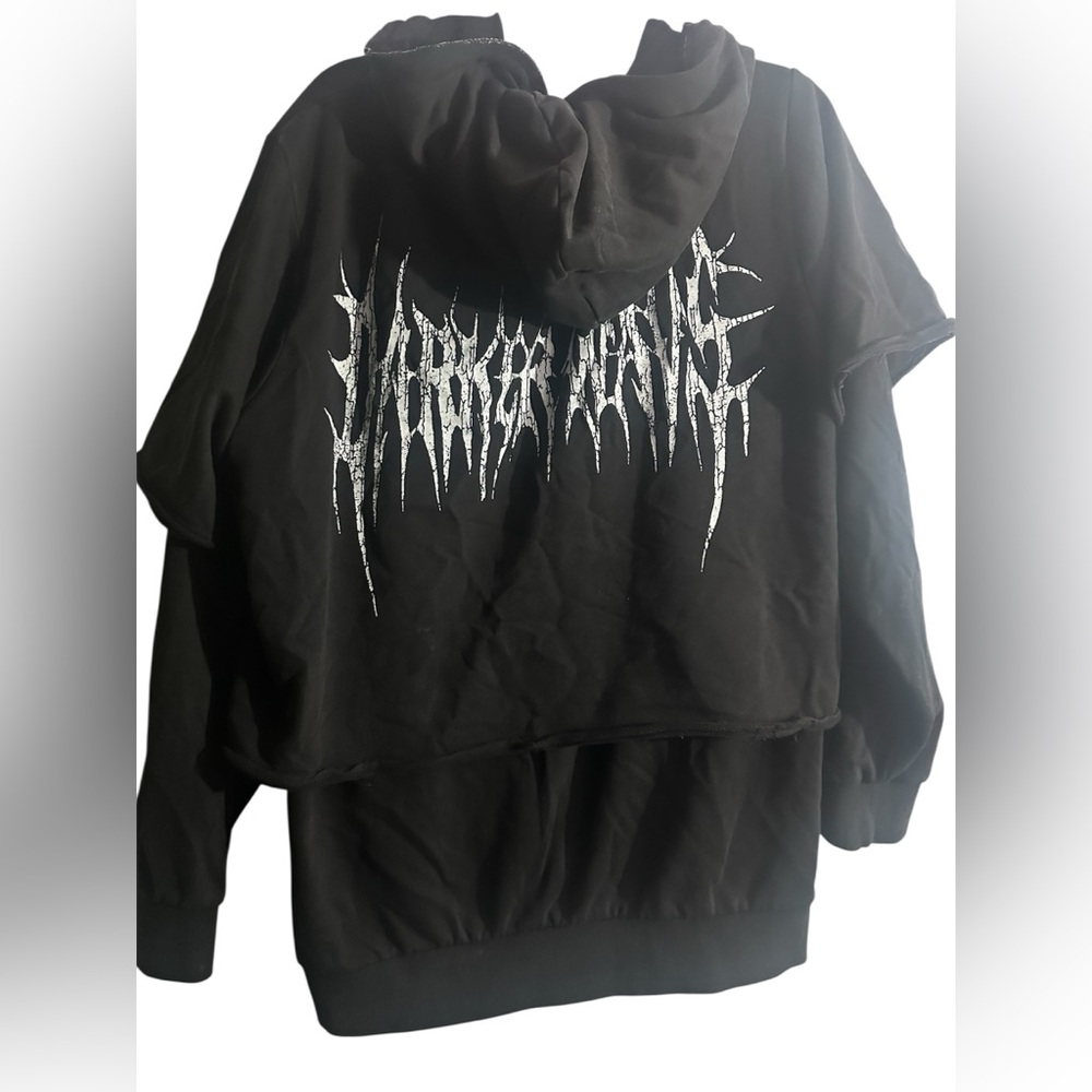 Darkerwavs Black Hoodie with white Graphic